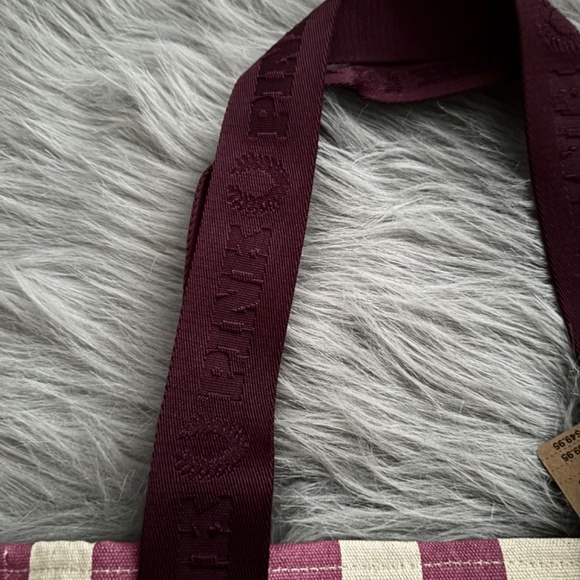 PINK Victorias Secret Nwt Striped Logo Straps Purse Tote Bag - Picture 3 of 6